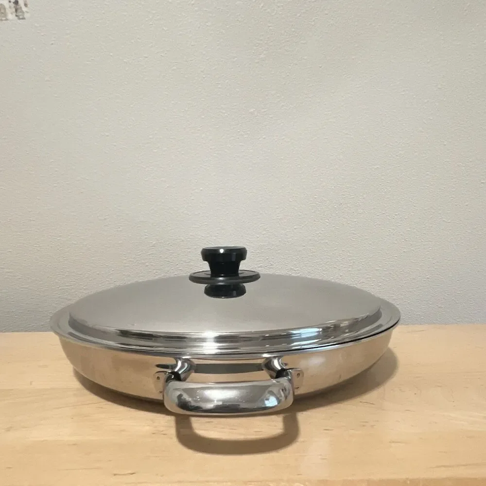 Neova By Vita Mix 5 Ply Stainless Steel Made In USA 13” Chef Pan W Lid